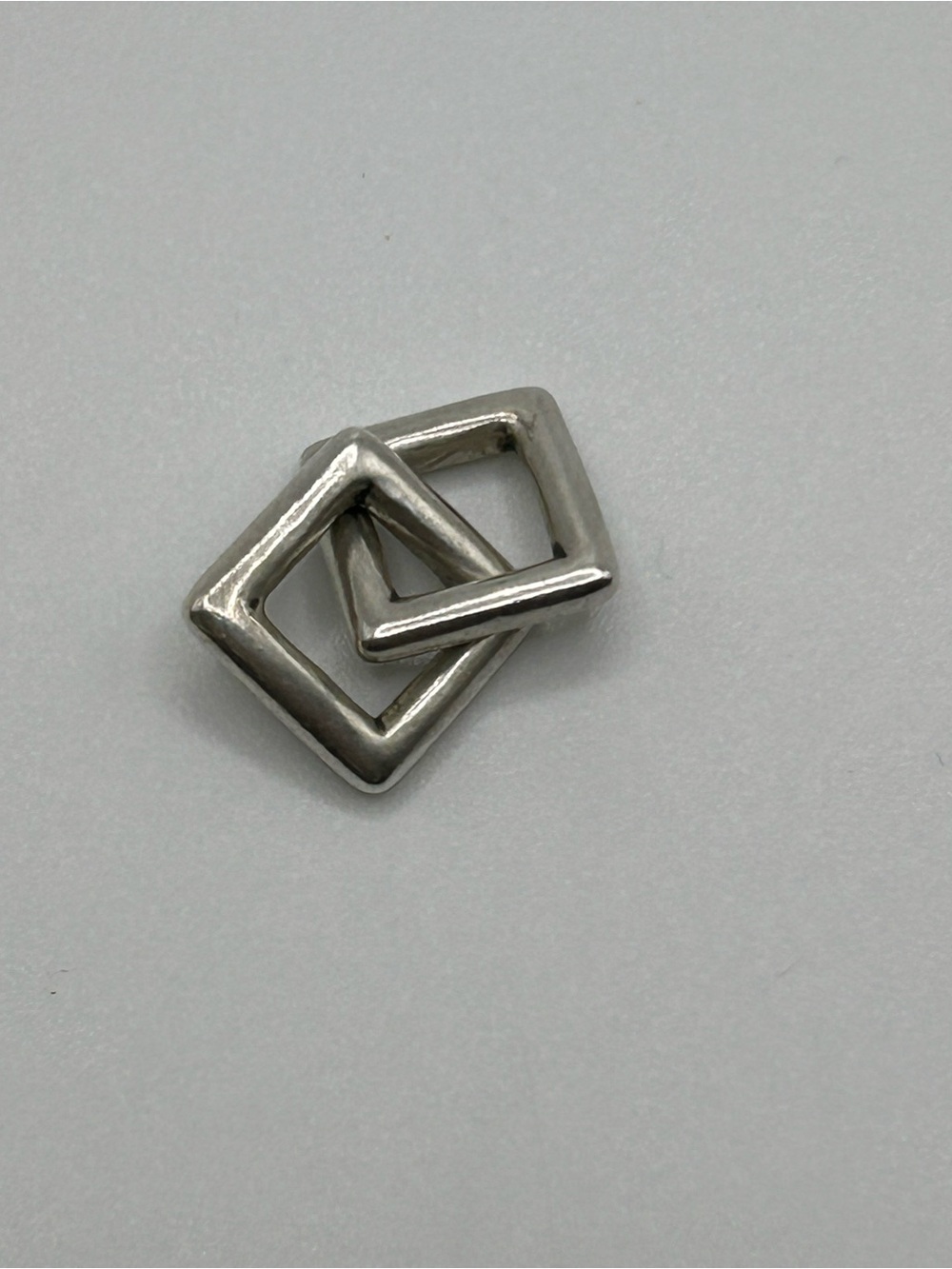 Authentic Retired TrollBeads Frames Double Square bead Sterling Silver